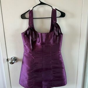 Current Mood Deep Purple Satin Dress